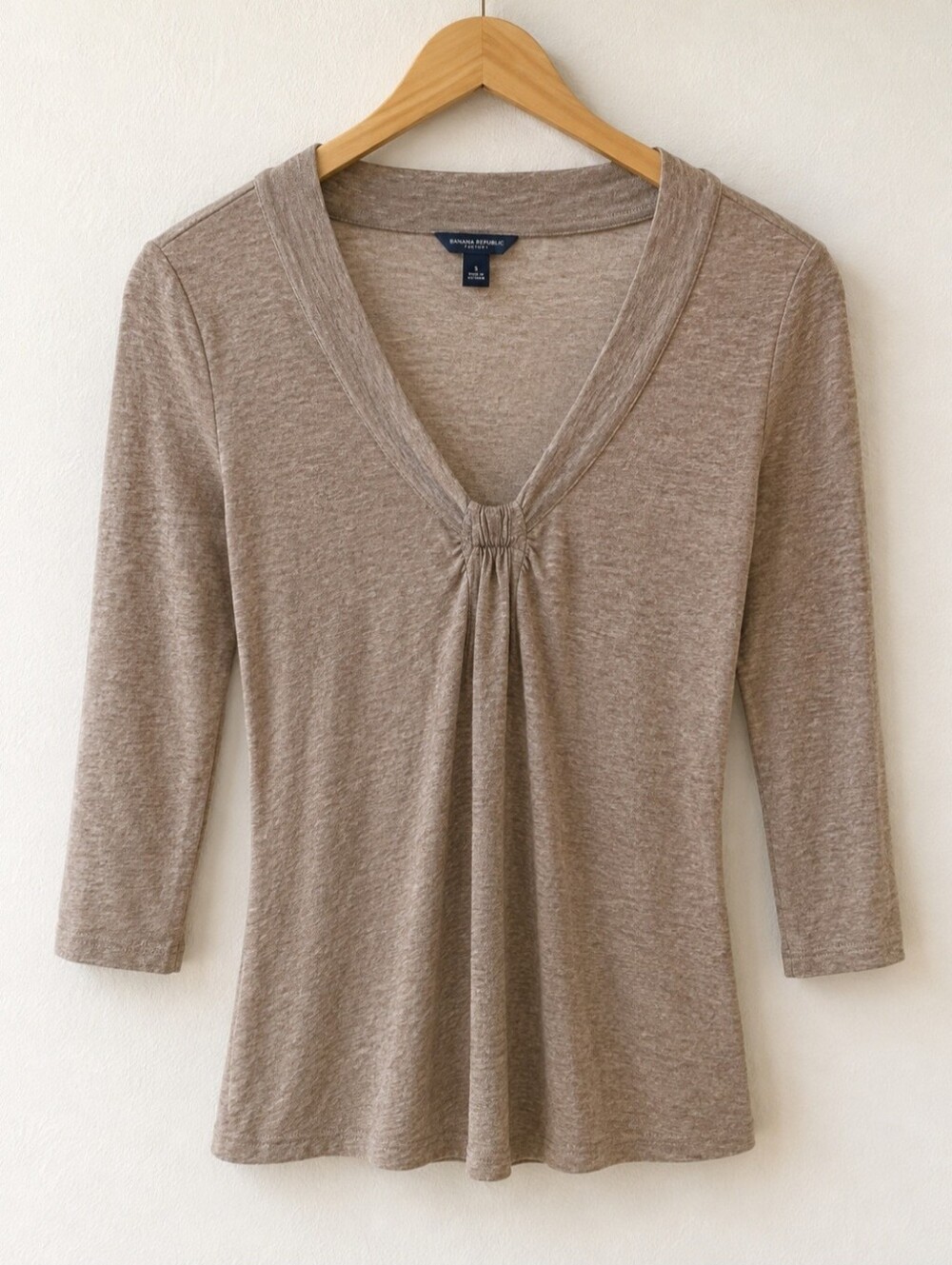 Banana - Tanned Brown Rouched Shirt - Size S